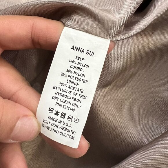 Anna Sui Floral Beaded Lace Trim Jacquard Shift Dress Multicolor 6 Boho Artsy - Picture 12 of 14